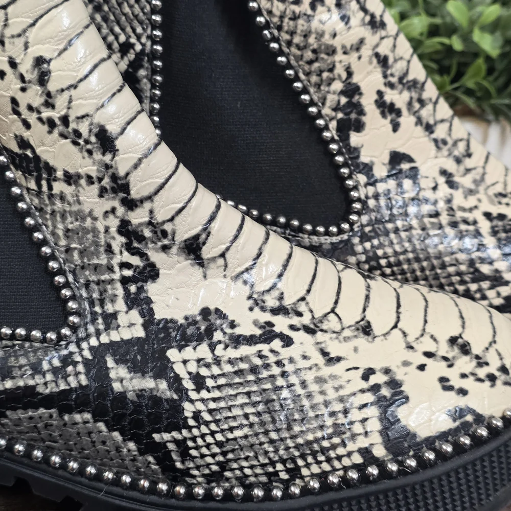 Cape Robbin Studded Python Ankle Boot - Picture 6 of 7